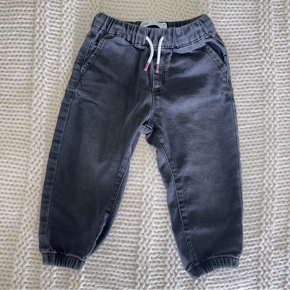 Zara Gray Jogger Jeans Elastic Comfort Baby 18-24 Months - Picture 1 of 5